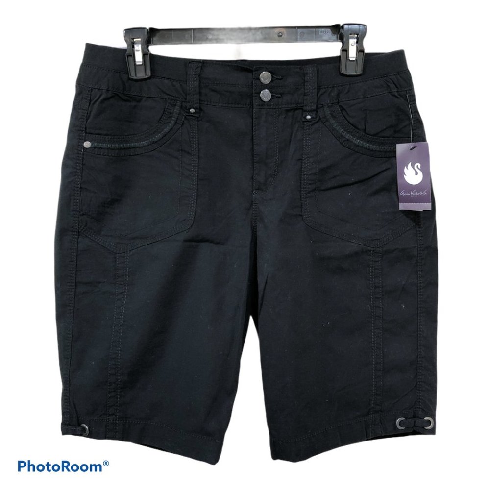 Gloria Vanderbilt Black Bermuda-Style Shorts